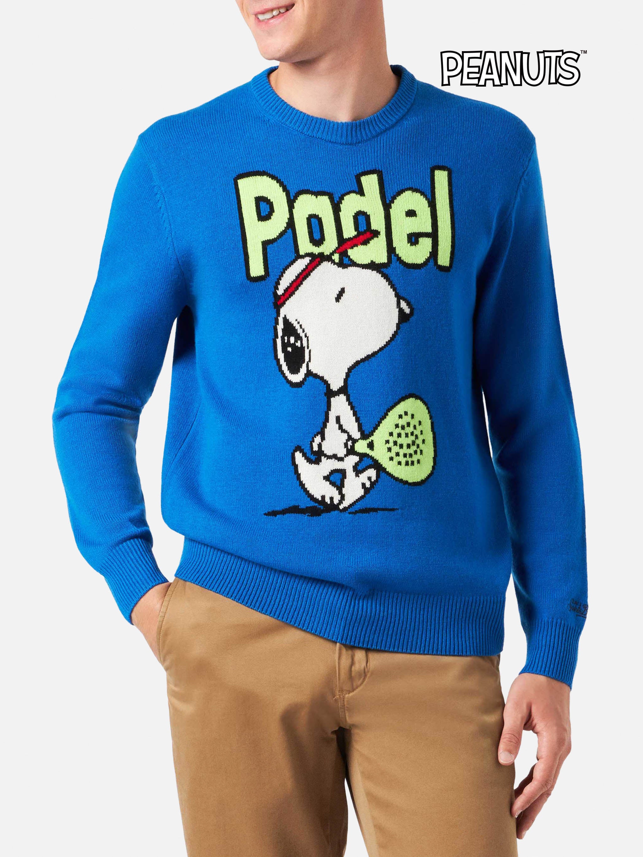 Man crewneck sweater with Snoopy padel jacquard | SNOOPY