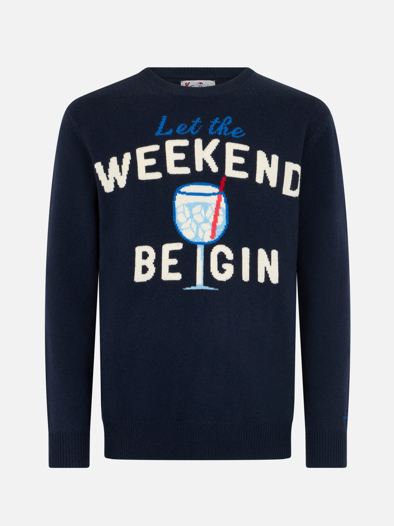 Blauer Pullover für Herren von Heron mit Weekend-Begin-Jacquard