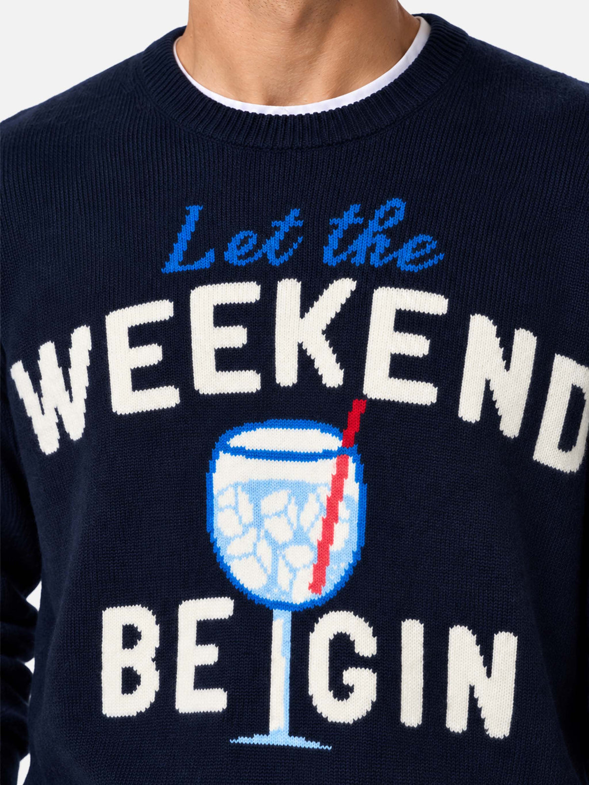 Pull à col rond Heron avec jacquard Weekend be gin 