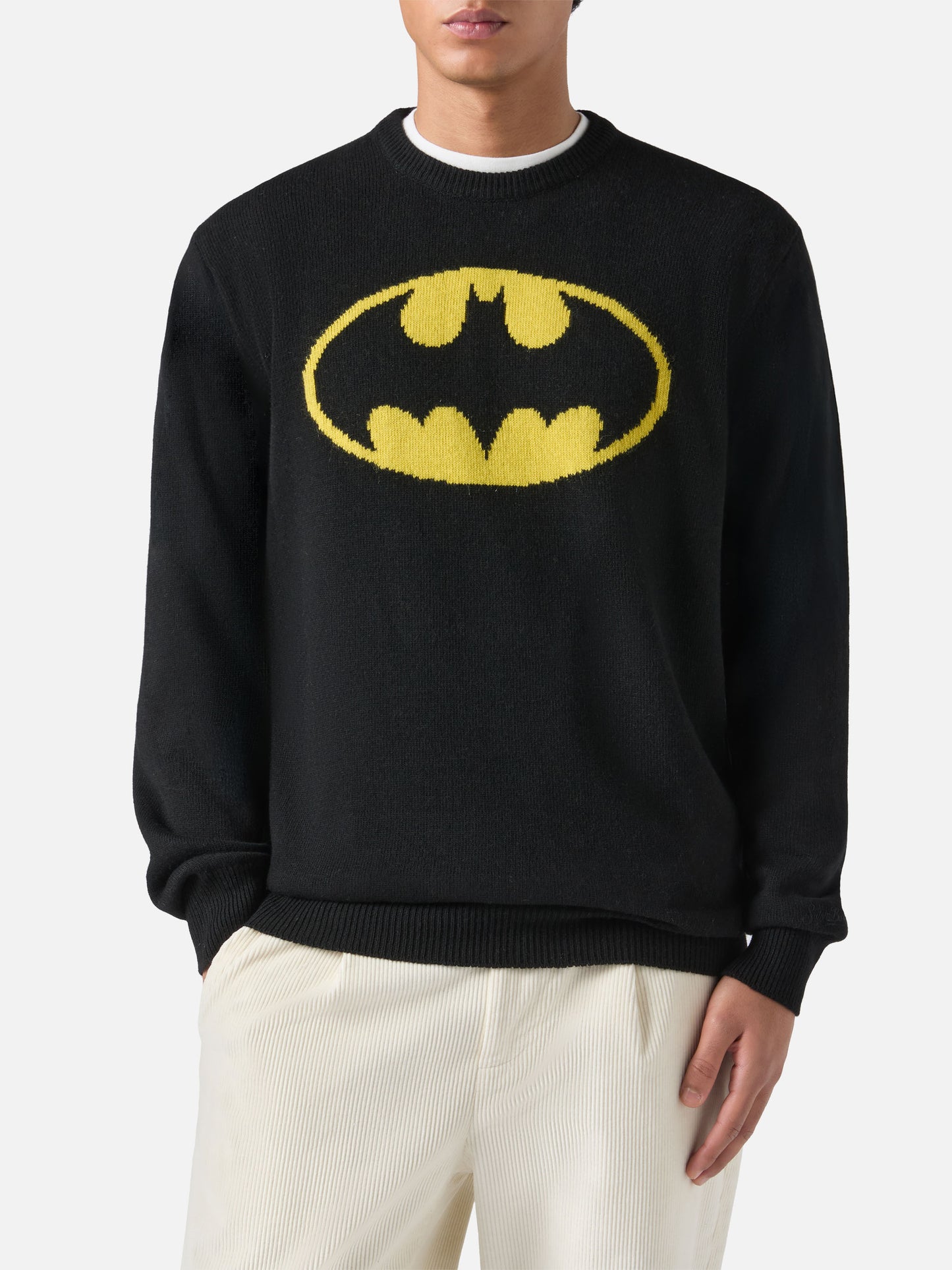 Black crewneck Heron with Batman shape embroidery | BATMAN SPECIAL EDITION