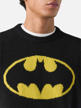 Schwarzer Heron-Pullover mit Rundhalsausschnitt und Batman-Jacquardmuster | BATMAN SPECIAL EDITION