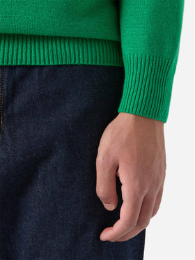 Grüner Heron-Pullover mit Hello Spank Jacquardmuster | HELLO SPANK SONDEREDITION