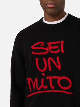Jersey de punto con cuello redondo Black Heron con intarsia Sei Un Mito | Special edition 