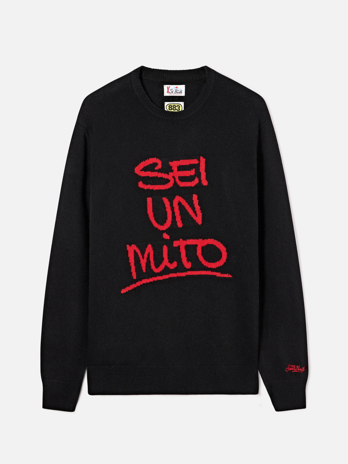 Jersey de punto con cuello redondo Black Heron con intarsia Sei Un Mito | Special edition 