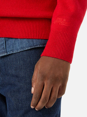 Pull col rond Red Heron en maille avec intarsia Fatemi Santo 