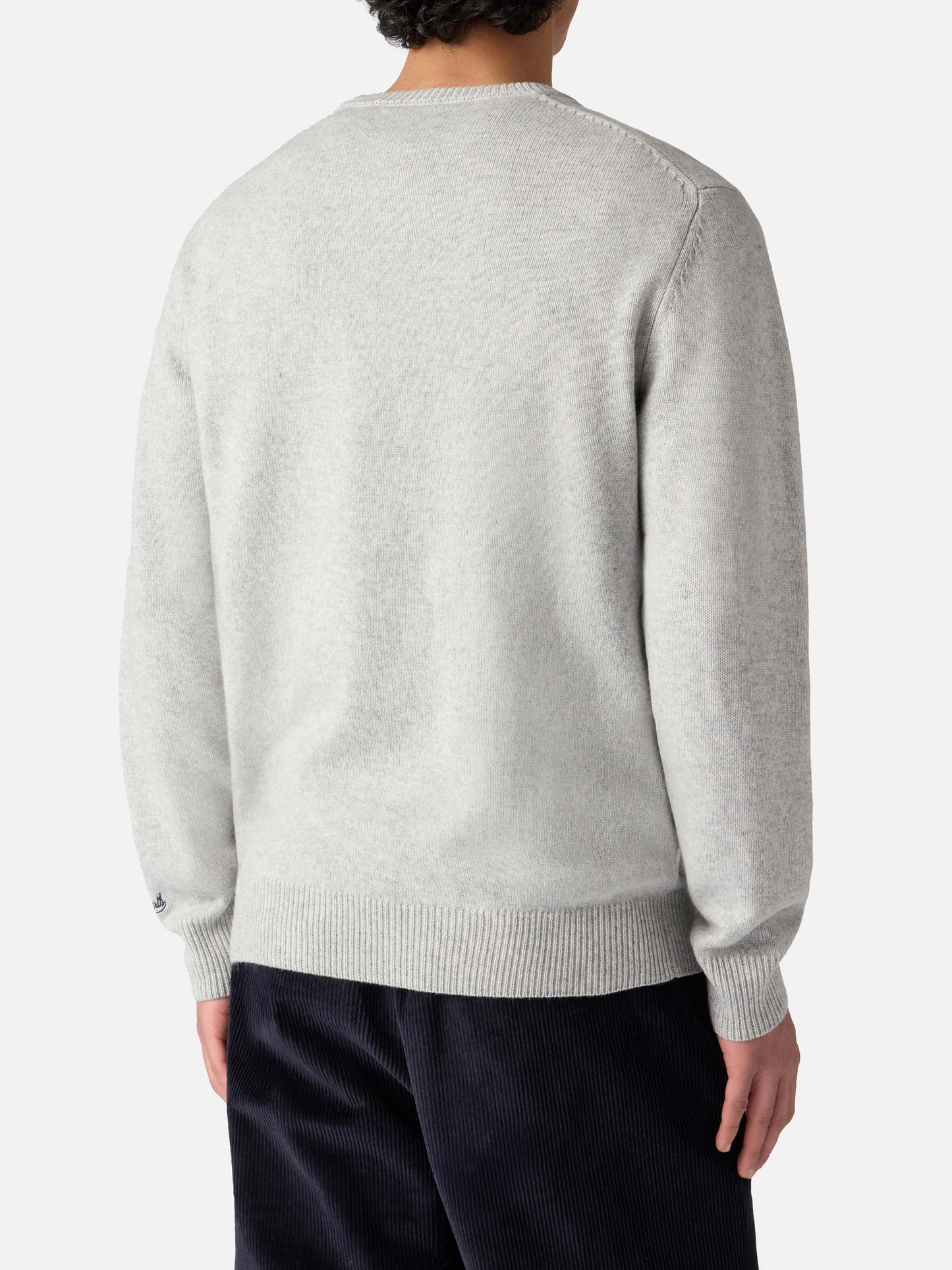 Hellgrauer Pullover Heron mit Super G-Stickerei | SUPER G SPECIAL EDITION