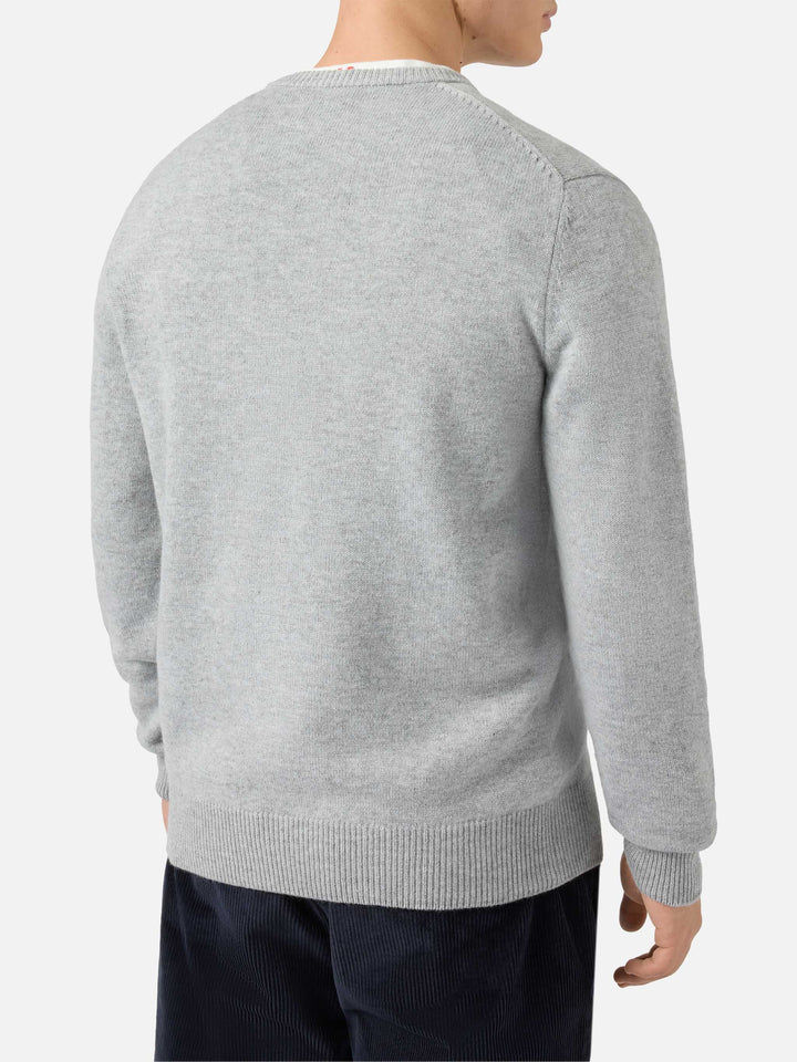 Girocollo Heron grigio con ricamo Super G | SUPER G SPECIAL EDITION