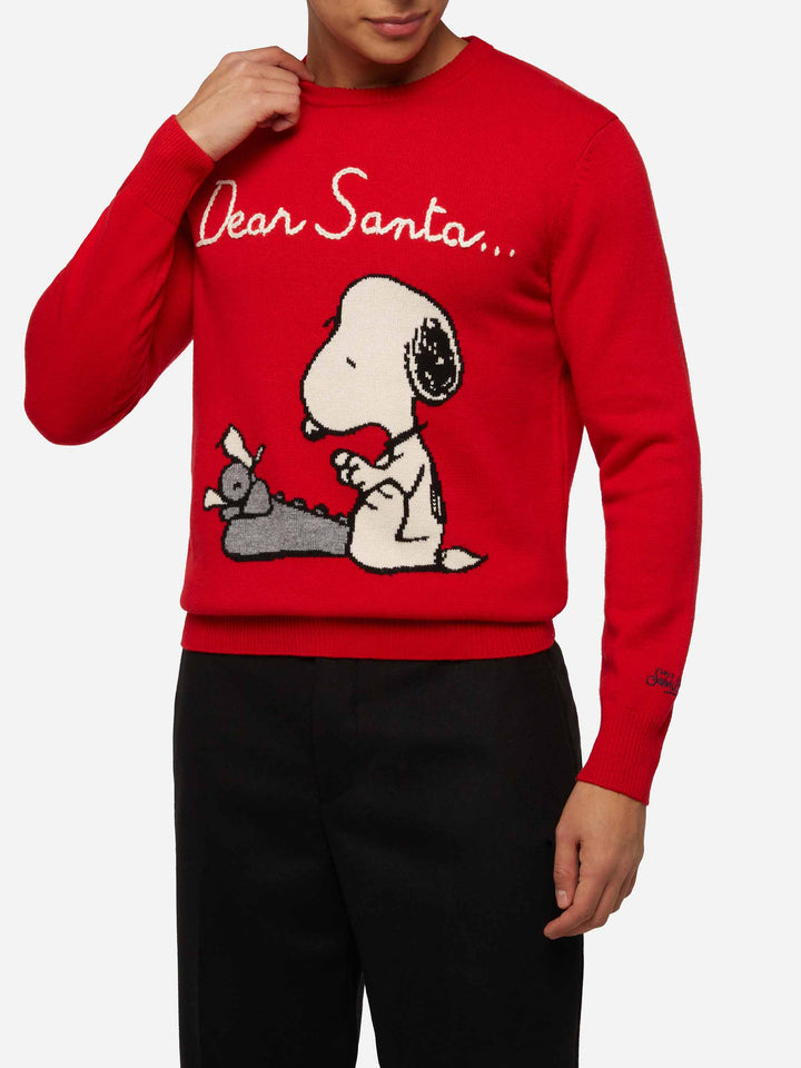 Maglione rosso Heron con jacquard e ricamo Snoopy | SNOOPY PEANUTS® SPECIAL EDITION