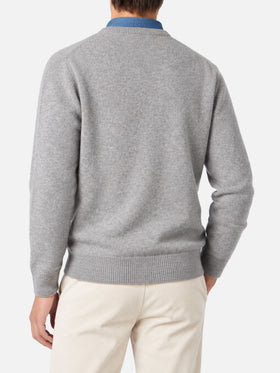 Pull Heron gris chiné avec broderie St. Barth 
