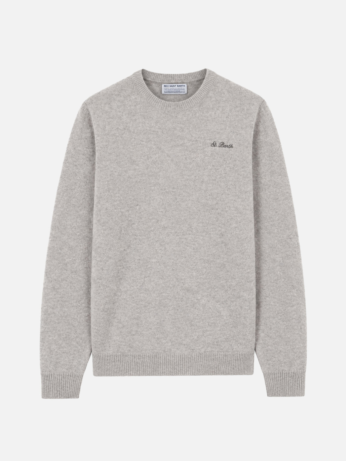 Pull Heron gris chiné avec broderie St. Barth 