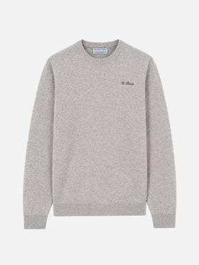 Pull Heron gris chiné avec broderie St. Barth 