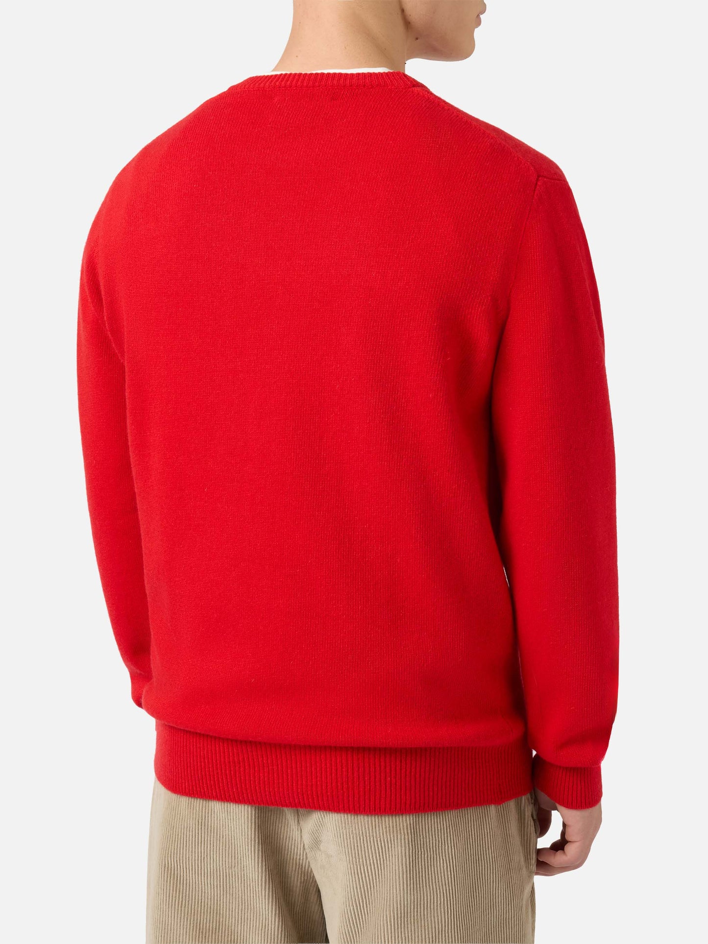 Heron-Pullover in Rot mit A Natale puoi... Jacquardmuster