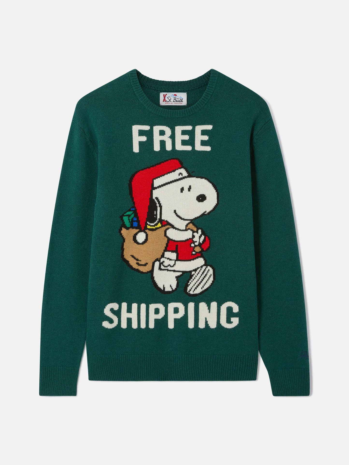 Grüner Pullover Heron mit Snoopy-Jacquard | SNOOPY PEANUTS® SPECIAL EDITION 