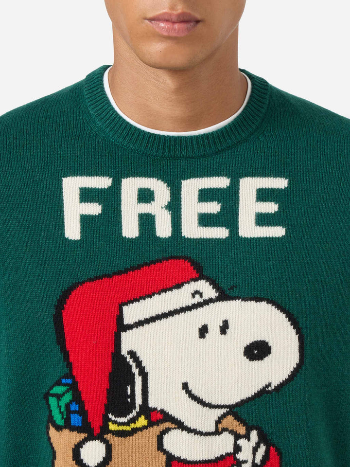 Maglione verde Heron con jacquard Snoopy | SNOOPY PEANUTS® SPECIAL EDITION