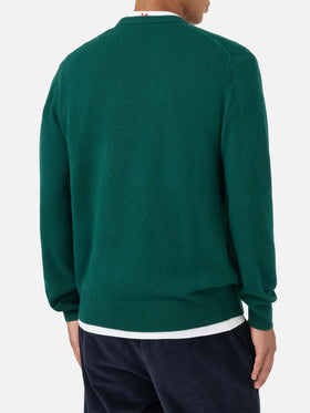 Maglione verde Heron con jacquard Snoopy | SNOOPY PEANUTS® SPECIAL EDITION