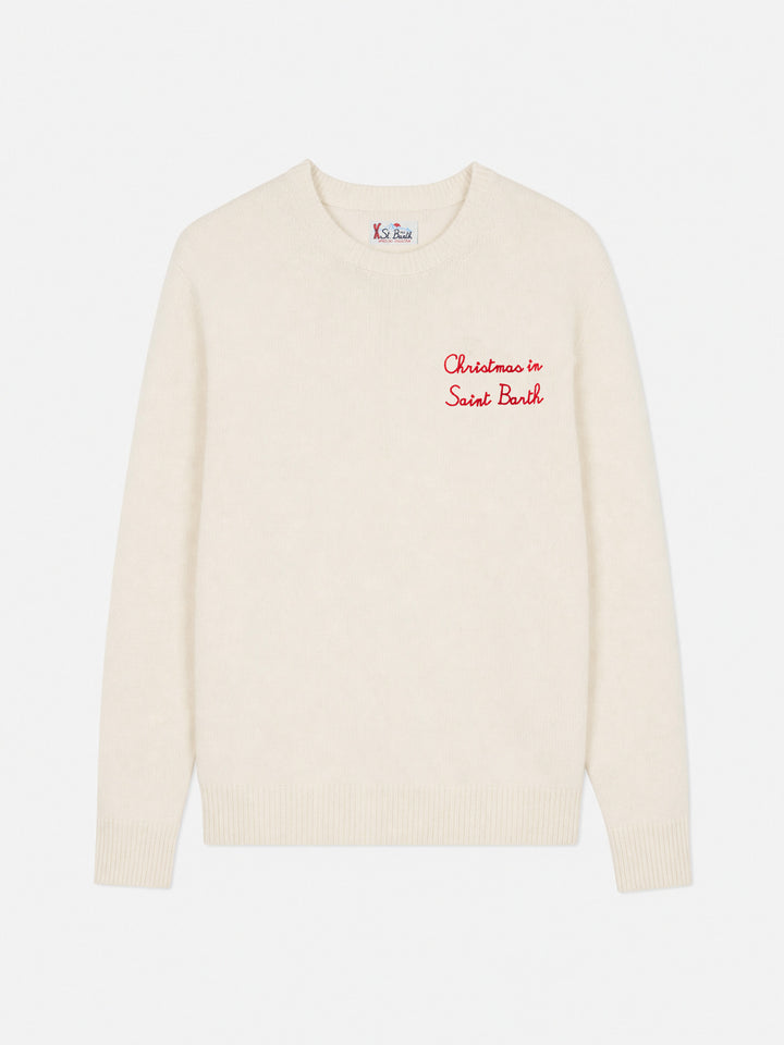 Crewneck-Pullover Heron mit „Christmas in Saint Barth“-Stickerei 