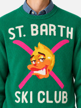 Green Heron sweater with Crypto Ducky Ski Club jacquard | Special edition