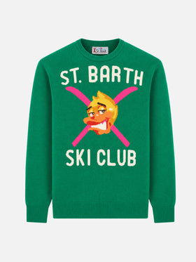 Green Heron sweater with Crypto Ducky Ski Club jacquard | Special edition