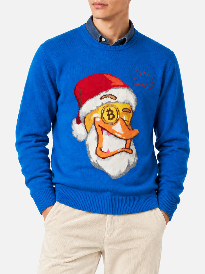 Blue Heron sweater with Crypto Ducky jacquard | Special edition