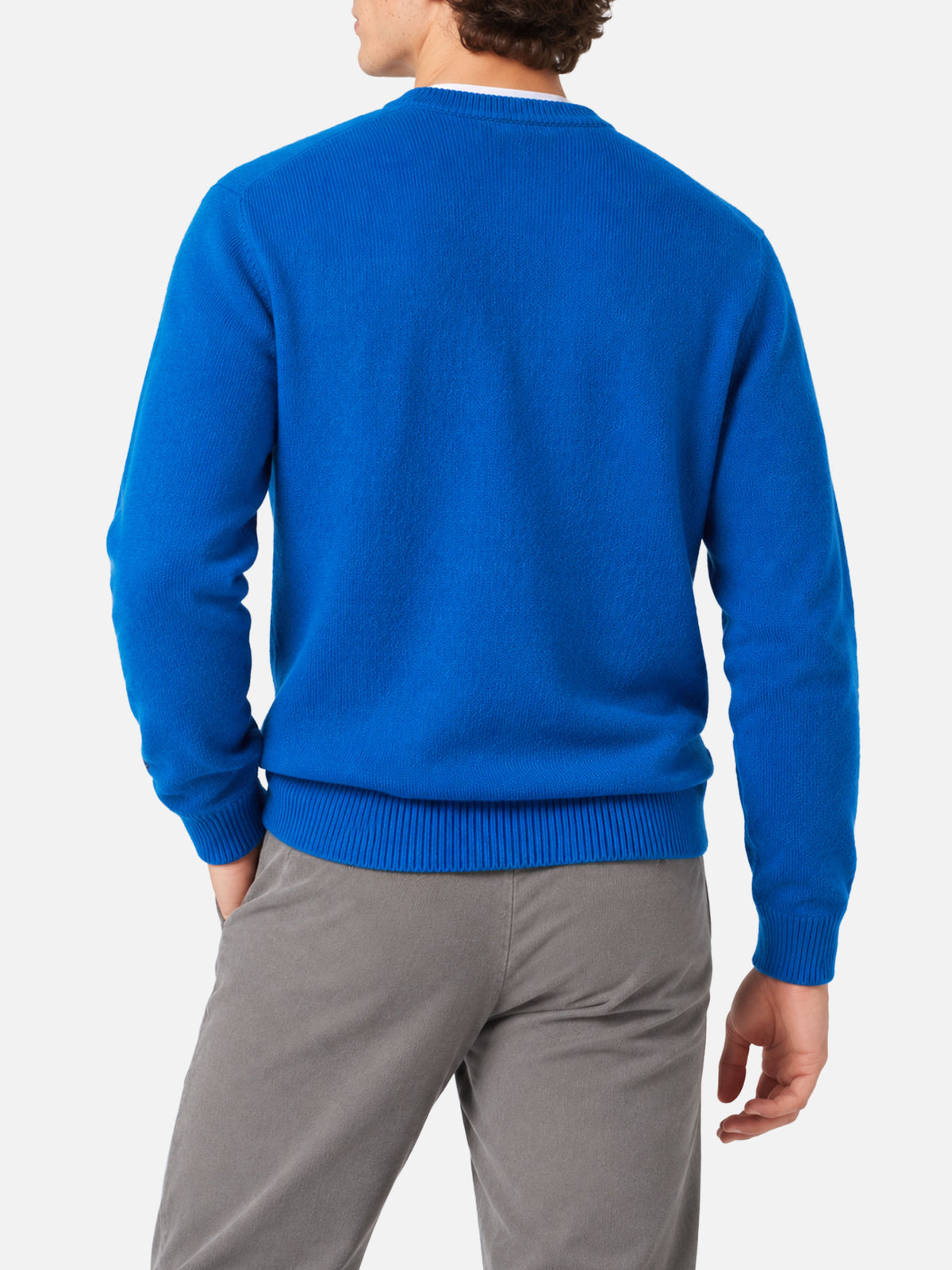 Maglia girocollo Heron blu con ricamo St. Moritz Après Ski