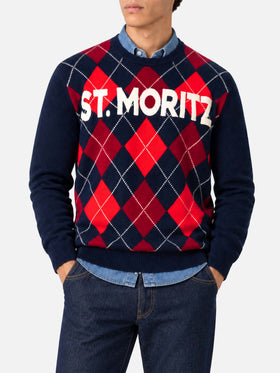 Pull ras du cou Heron avec jacquard argyle St. Moritz 