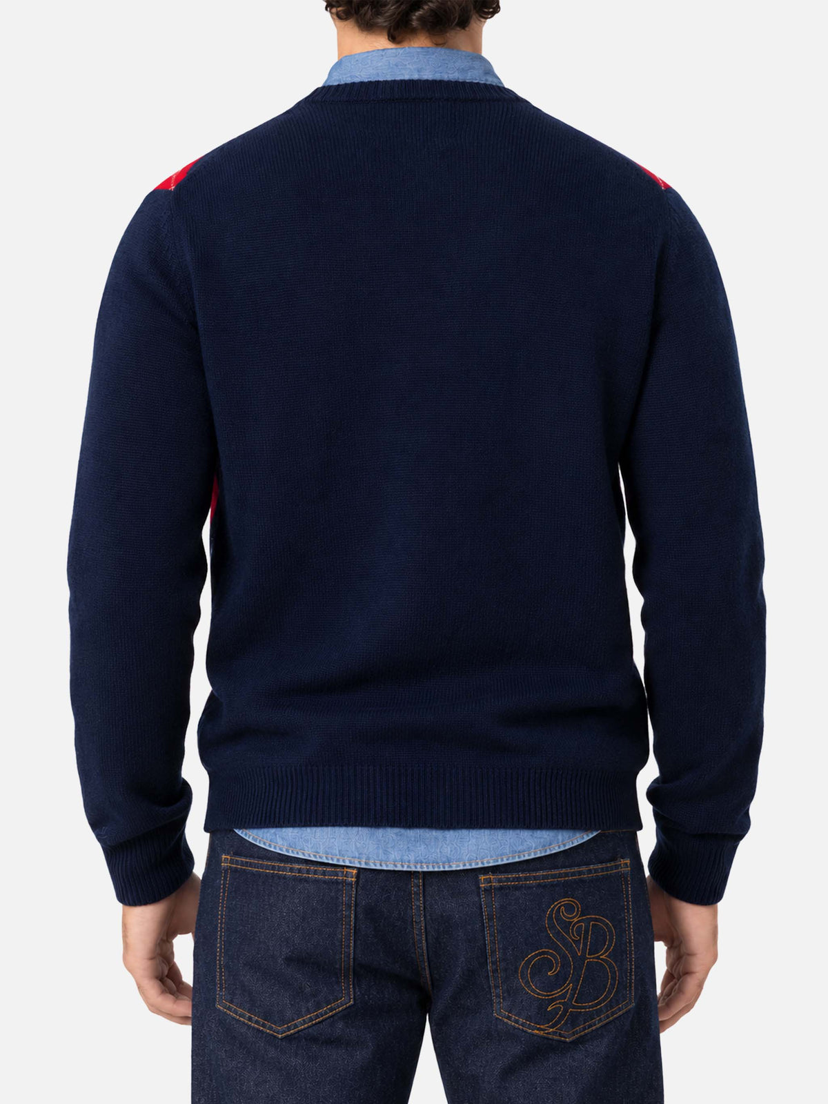 Pull ras du cou Heron avec jacquard argyle St. Moritz 