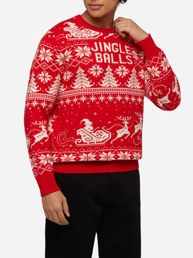 Fairs isle sweater Heron with Jingle Balls jacquard