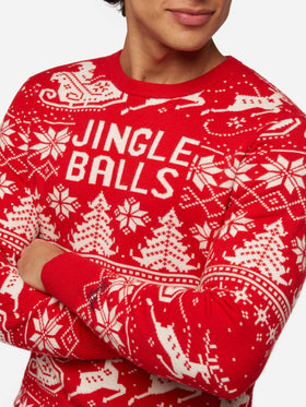 Fairs isle sweater Heron with Jingle Balls jacquard