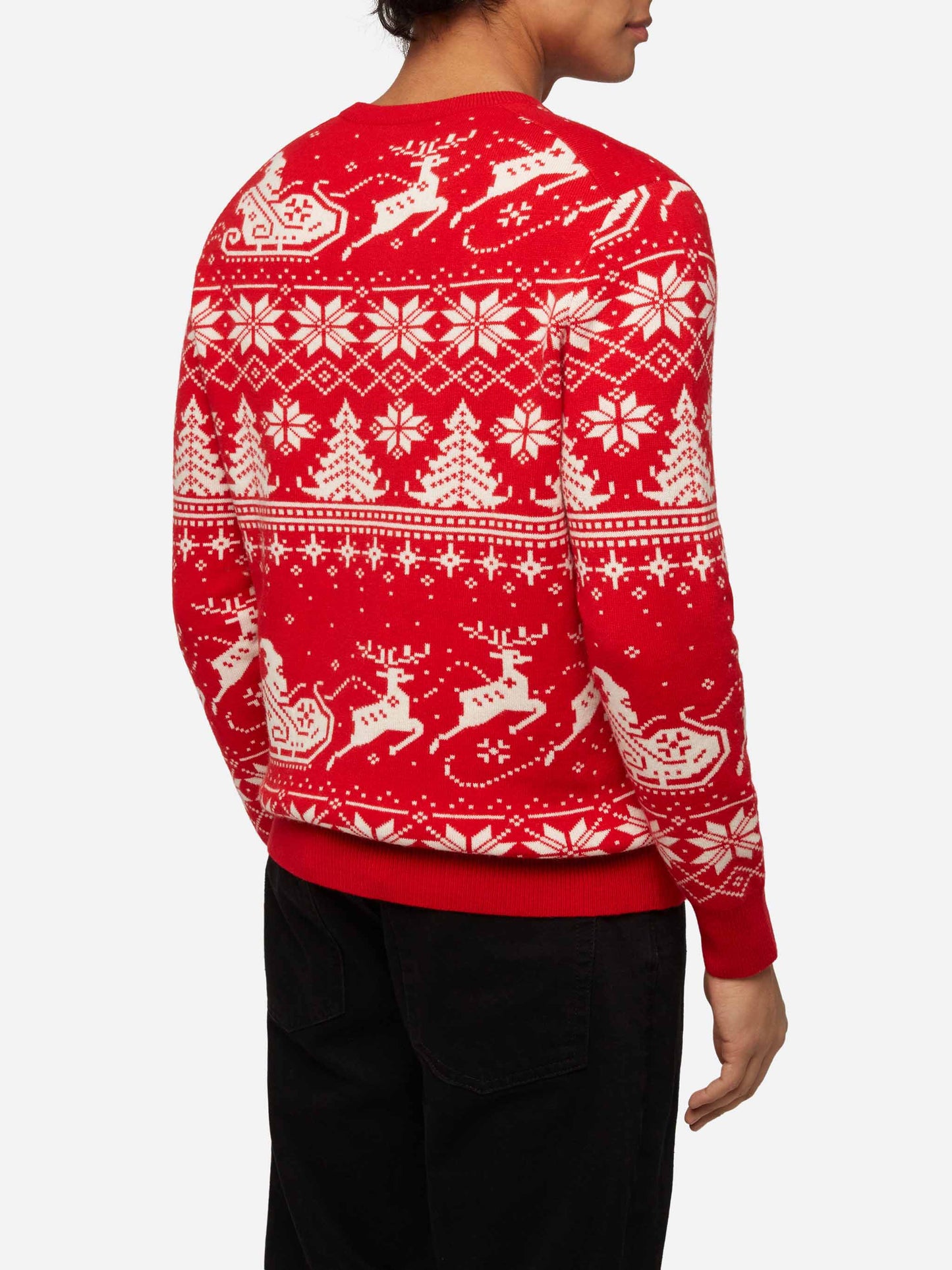 Fairs isle sweater Heron with Jingle Balls jacquard