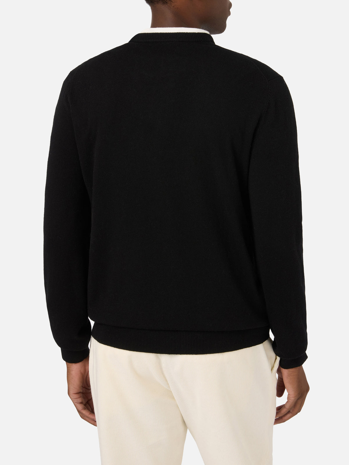 Pull ras-du-cou Black Heron Light avec intarsia et broderie Scrooge McDuck | Special edition 