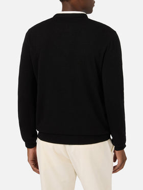 Pull ras-du-cou Black Heron Light avec intarsia et broderie Scrooge McDuck | Special edition 
