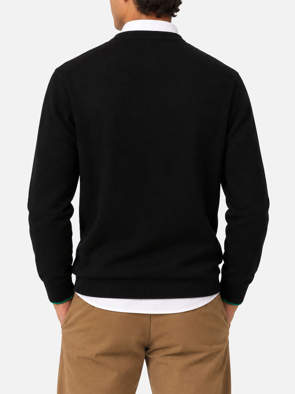 Black Heron Light crewneck sweater with Non ci resta che sbocciare embroidery