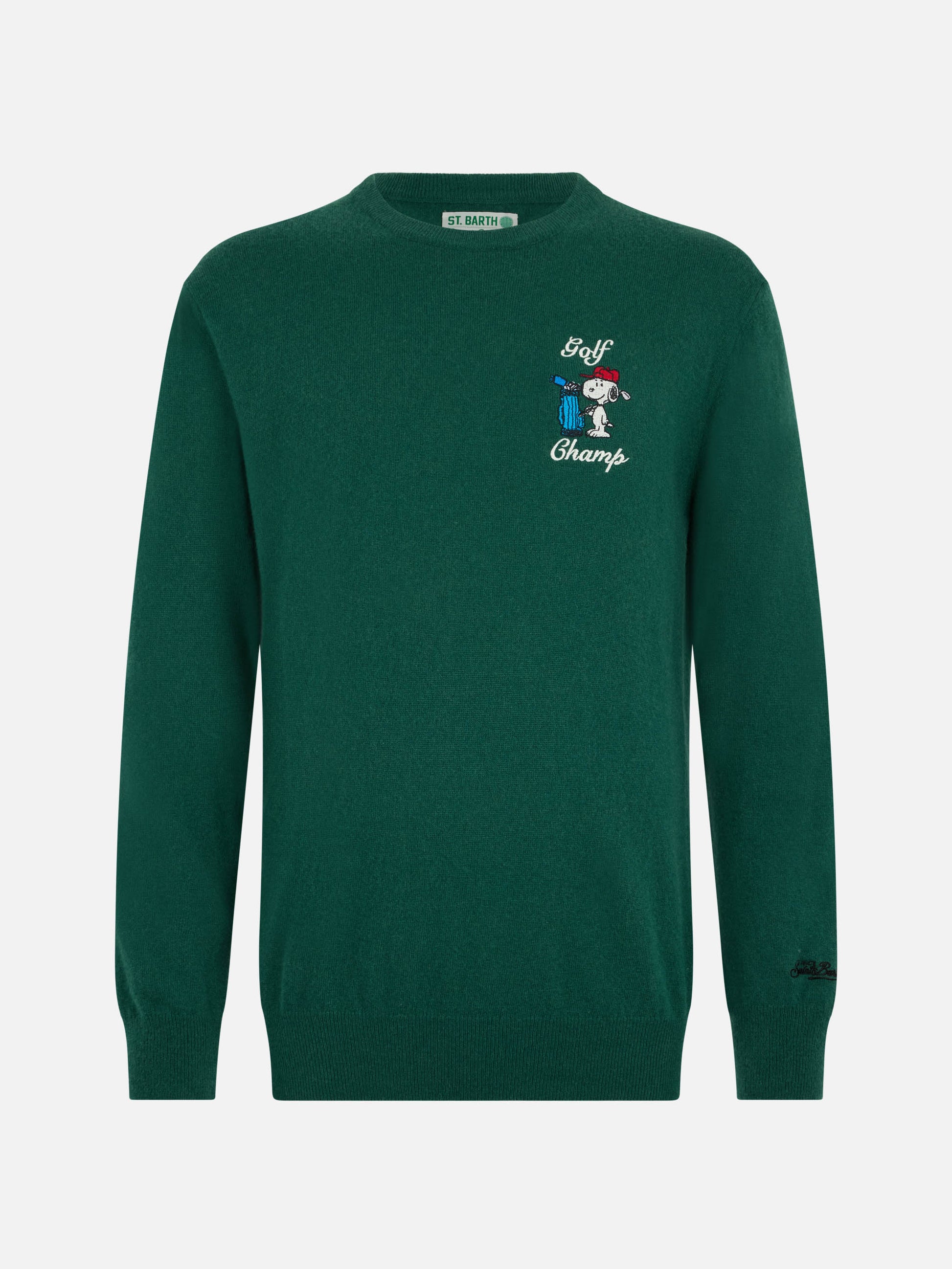 Man green sweater Heron with Snoopy golf champ embroidery | SNOOPY PEANUTS SPECIAL EDITION - MC2 Saint Barth