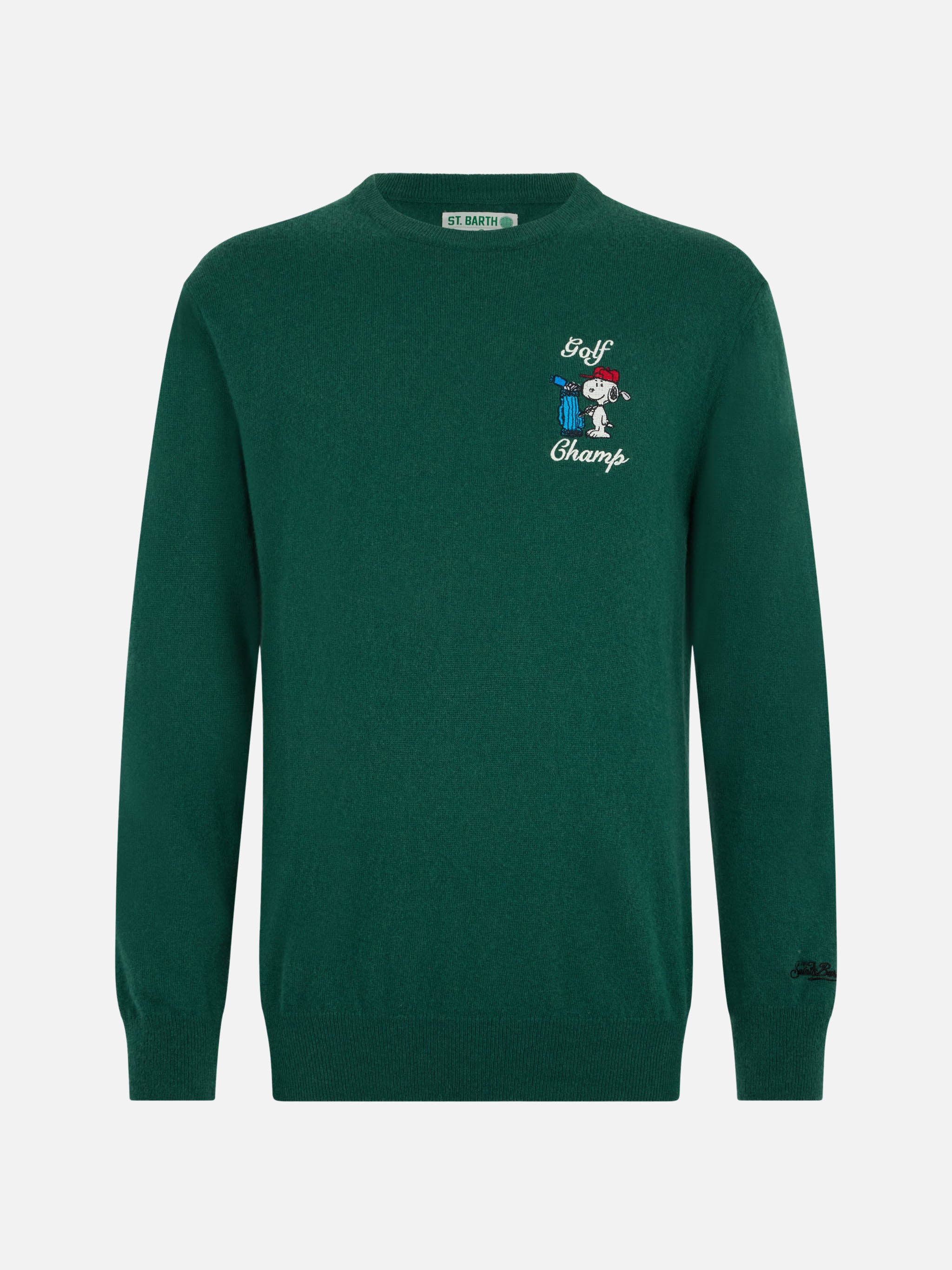 Crewneck sweater Heron with Snoopy golf champ embroidery | SNOOPY