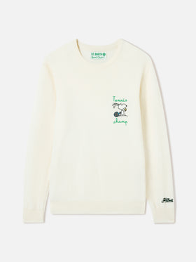 Crewneck sweater Heron with Snoopy tennis champ embroidery | SNOOPY PEANUTS SPECIAL EDITION