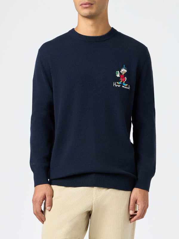 Man blue sweater Heron with Scrooge how much? embroidery | DISNEY SPECIAL EDITION