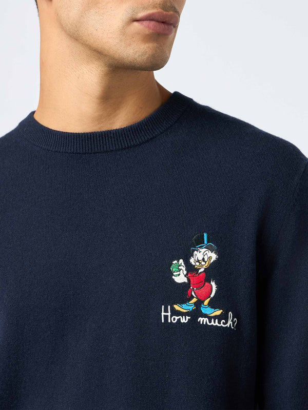 Man blue sweater Heron with Scrooge how much? embroidery | DISNEY SPECIAL EDITION