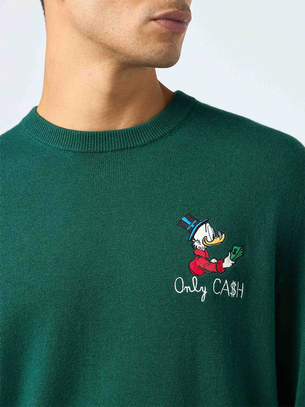 Man green sweater Heron with Scrooge only cash embroidery | DISNEY SPECIAL EDITION