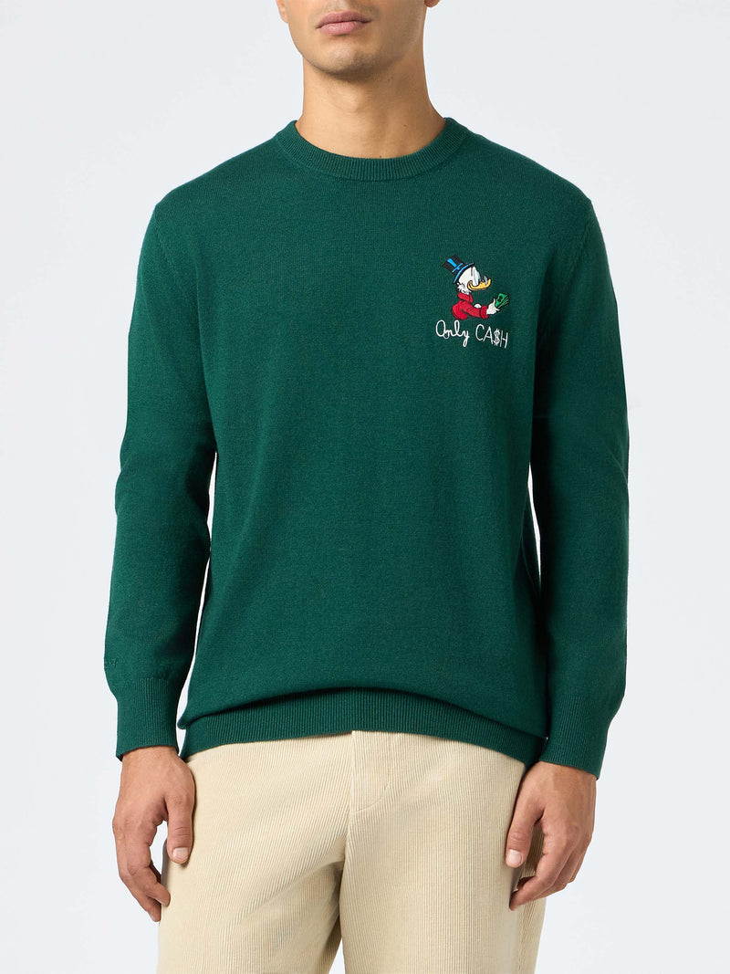 Man green sweater Heron with Scrooge only cash embroidery | DISNEY SPECIAL EDITION