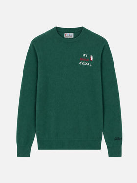 Crewneck-Pullover Heron mit „It's wine o'clock“-Stickerei 