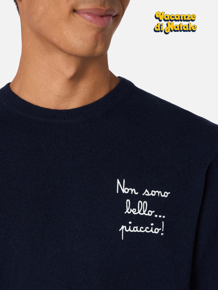 Maglione girocollo Heron Light con ricamo Non sono bello, piaccio! | VACANZE DI NATALE SPECIAL EDITION