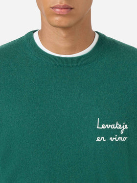 Crewneck Heron Light with Levateje er vino embroidery | VACANZE DI NATALE SPECIAL EDITION