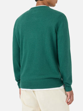 Crewneck Heron Light with Levateje er vino embroidery | VACANZE DI NATALE SPECIAL EDITION