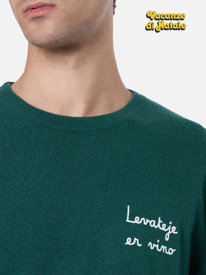 Maglione girocollo Heron Light con ricamo Levateje er vino | VACANZE DI NATALE EDIZIONE SPECIALE