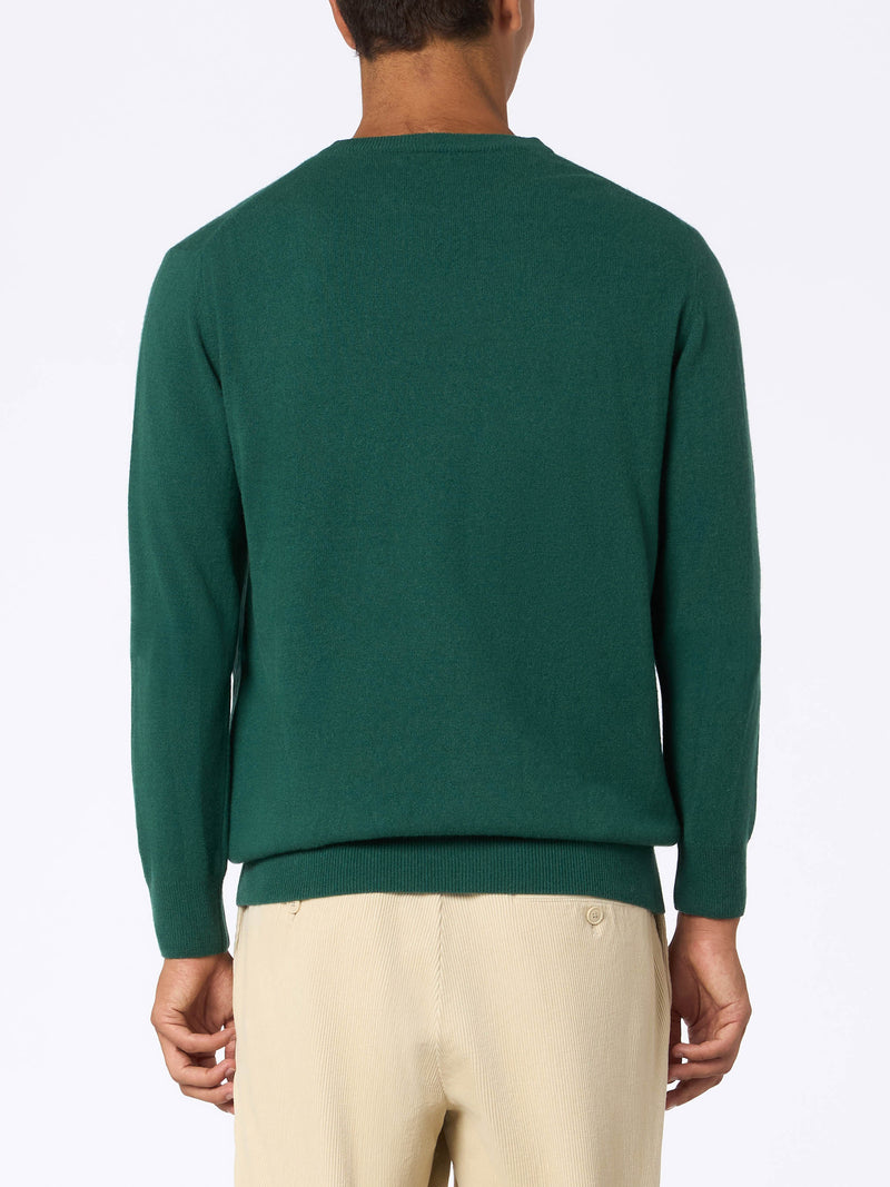 Maglione da uomo verde Heron con ricamo Money time