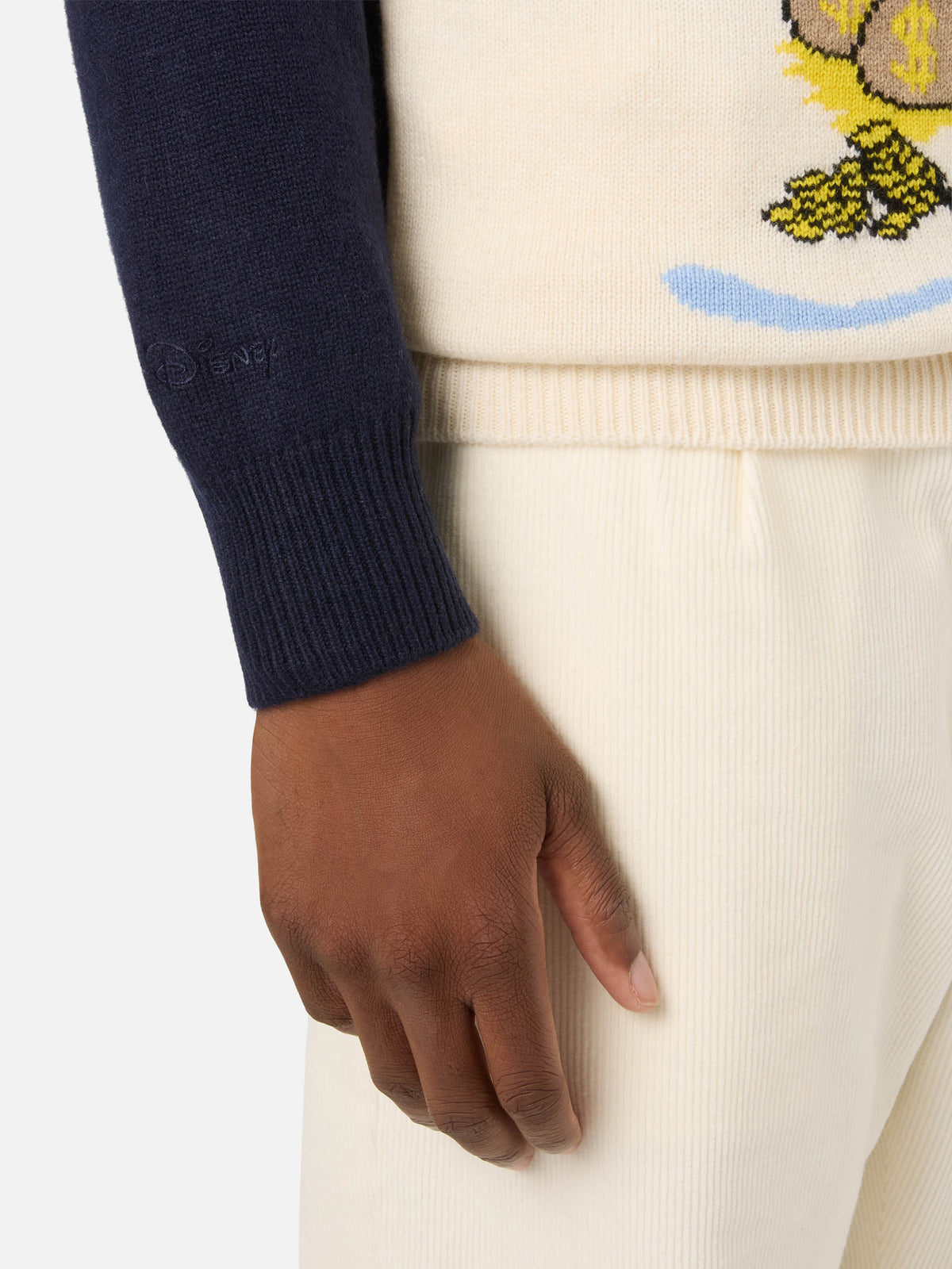 Navy blue Heron crewneck knit with Scrooge McDuck intarsia | Special edition