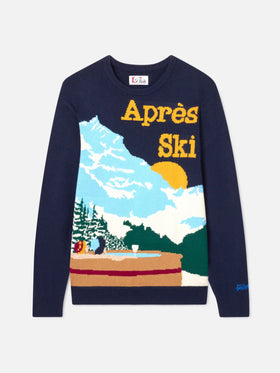 Pull col rond Heron avec jacquard carte postale de montagne 