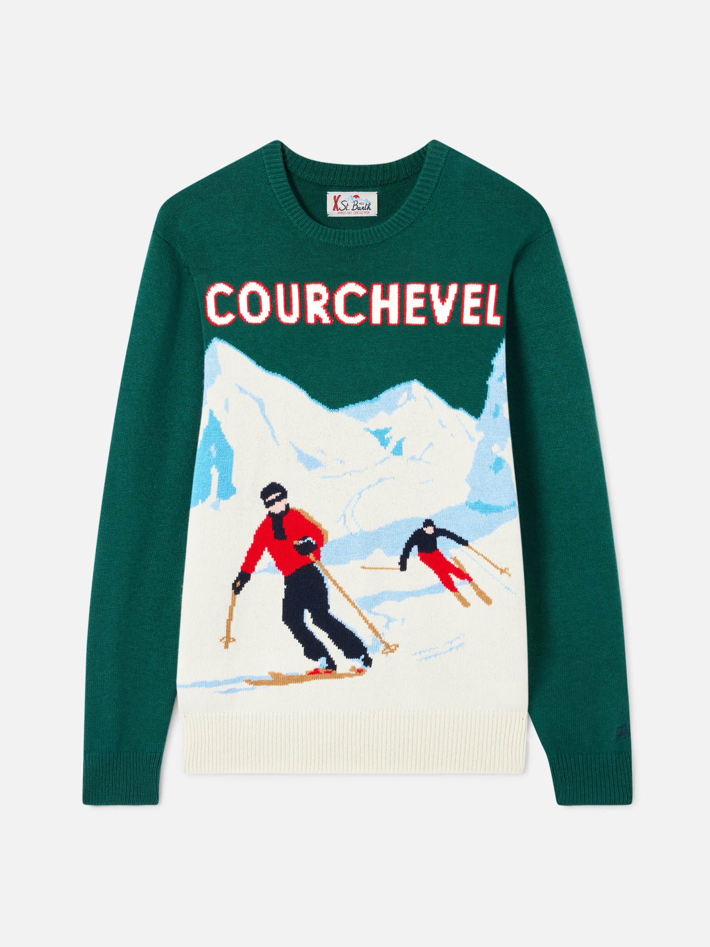 Rundhalspullover Heron mit Courchevel-Postkarten-Jacquard 