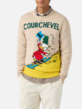 Maglione Heron beige con jacquard Zio Paperone Courchevel
