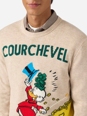 Maglione Heron beige con jacquard Zio Paperone Courchevel